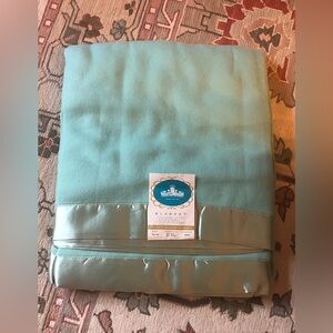 Harmony House Vintage Aqua Blanket with Satin Trim